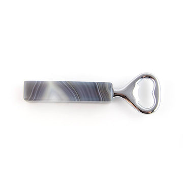 Agate stone bottle opener on a white background.